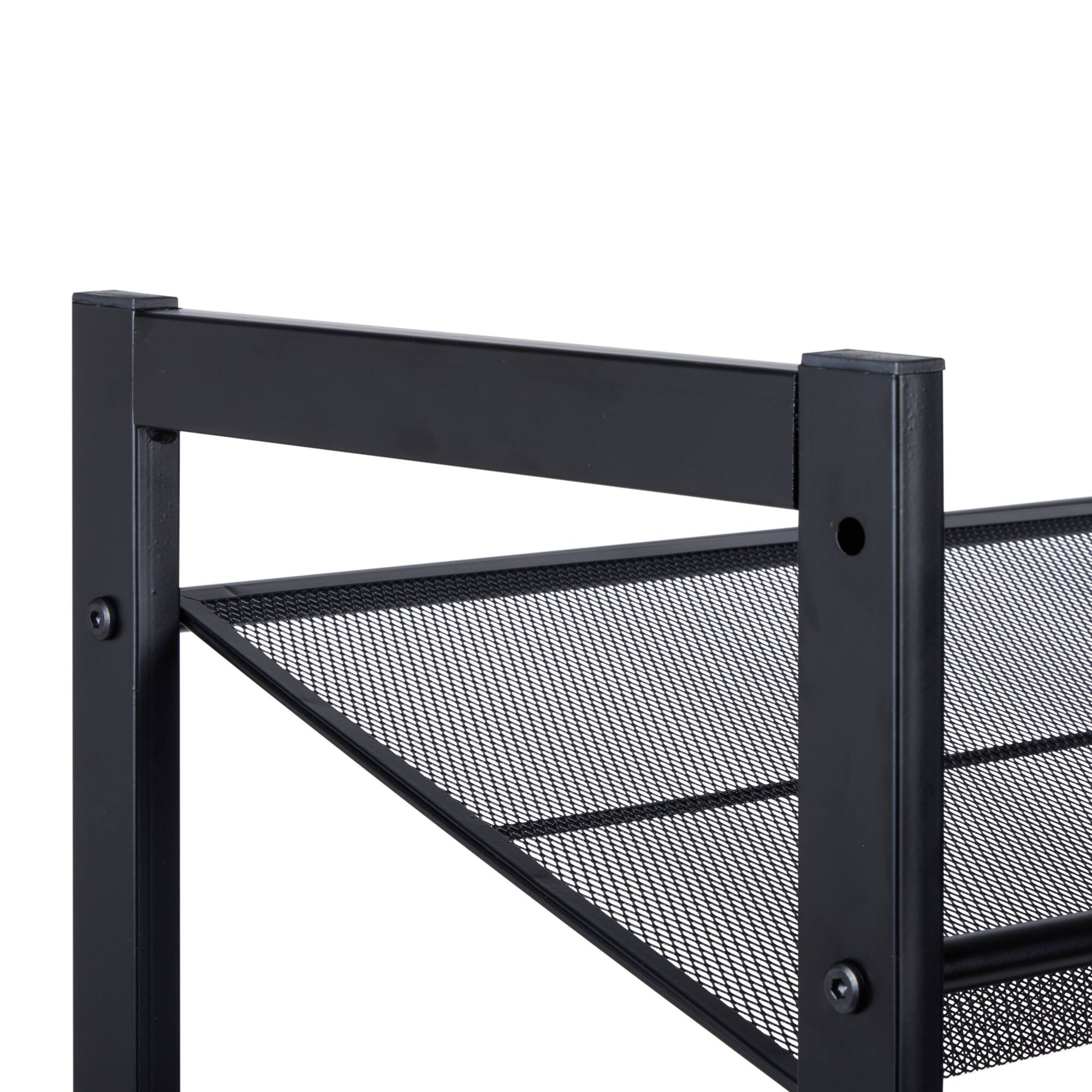 Organize It All 30" Black 2 Tier Adjustable Mesh Shoe Rack